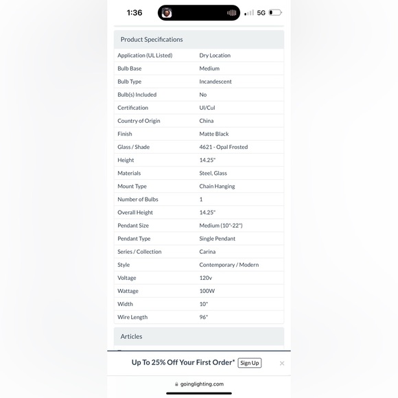 Toltec Lightning Chain Hung Pendant - Picture 3 of 7